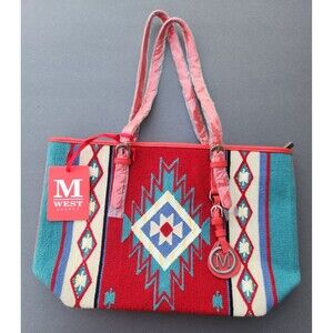 Montana West Large Aztec Tote Handgun Concealed Carry Purse Red Western Handbag